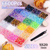 Picture of 6600Pcs Resin Jelly Rhinestones with Tweezers for Crafting, Mixed-Color 5mm Non Hotfix Flatback Gems, Bedazzling Crystal for DIY Crafts Clothing Tumblers Mugs Shoes Fabric Decor Nail Art Makeup