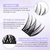 Picture of Lash Clusters Individual Lashes C/D Curl Cluster Lash Extensions Wide-stem Eyelashes Cluster 12-16mm Thin Band Cluster Lashes Soft and Wispy Clusters Eyelashes Extensions Comfortable Matte Black Lash Clusters (Cloud/Meadow-0.07D, 12-16mm Mixed)