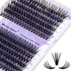 Picture of Cluster Eyelashes 30D/40D 240PCS 16-20mm Mixed Individual Lashes C/D Curl 0.07mm Matte Black Cluster Eyelash Extensions Soft Lightweight Individual Lashes Cluster 3D Effect (30/40D-C, 16-20mm Mixed)