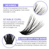 Picture of Lash Clusters Individual Cluster Lashes 40D+3D Mink Lashes DIY Lash Extension 12-16mm Mixed D Curl Individual Lashes Cluster Eyelashes Thin Band Eyelash Cluster Cluster Lashes(3D/40D-D,12-16mm Mixed)