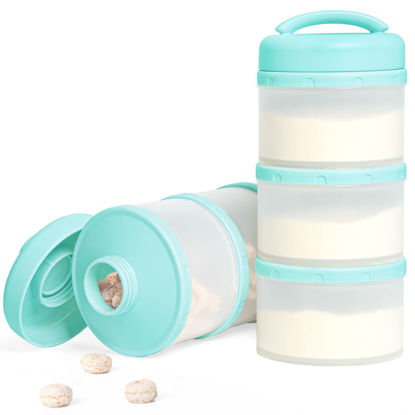 Picture of Termichy Stackable Formula Dispenser Portable Milk Powder Container, 2 Pack, Mint