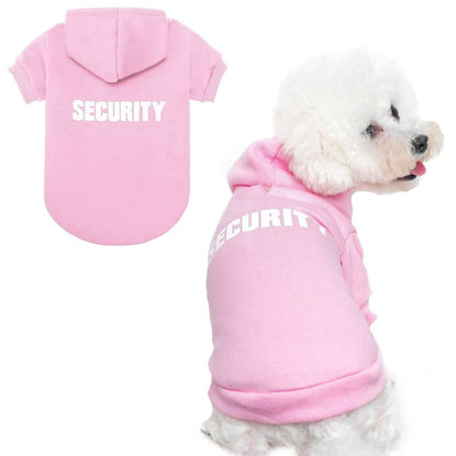 Picture of BINGPET Security Dog Hoodies Puppy Sweater Cold Weather Dog Coats Soft Brushed Fleece Pet Clothes Hooded Sweatshirt for Dog Cat