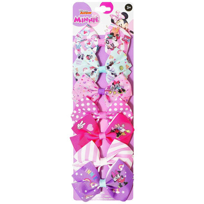 Picture of Disney Minnie Mouse Hair Accessories Gift Set - 7 Pcs 4 Inch Bows - Alligator Clips - Ages 3+