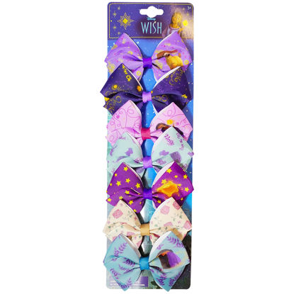 Picture of Disney Wish Kids Hair Bows - Hair Accessories Set - 7 Pcs 4 Inch Bow Bundle - Hair Bows for Girls - Different print on each clip - Alligator Clip - Ages 3+