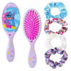 Picture of Stitch Hair Brush and 4 Scrunchies Set for Girls - Detangling Brush and Elastic Hair Ties for Ages 3+