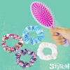 Picture of Stitch Hair Brush and 4 Scrunchies Set for Girls - Detangling Brush and Elastic Hair Ties for Ages 3+