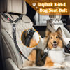 Picture of Removable Dog Seat Belt Harness for Car, 3 in 1 Pet Dog Car Seatbelt Leash, Retractable Restraint Secures to Vehicle Headrest & Adjustable Reflective Bungee Dog Seatbelt Tether with Poop Bag Holder