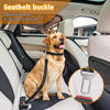 Picture of Removable Dog Seat Belt Harness for Car, 3 in 1 Pet Dog Car Seatbelt Leash, Retractable Restraint Secures to Vehicle Headrest & Adjustable Reflective Bungee Dog Seatbelt Tether with Poop Bag Holder