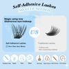 Picture of KevKev Self Adhesive Eyelashes 40Pcs Press On Lashes No Glue Needed Self Adhesive Lash Clusters Reusable Pre-Glued Eyelashes with Tweezers DIY Lash Extension Kit for Beginners (Caramel, D-10-18mix)