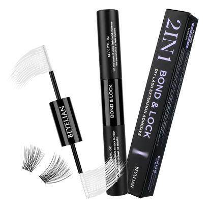 Picture of BEYELIAN Lash Bond and Seal, Clear Cluster Lash Glue for Individual Cluster Lashes DIY Eyelash Extensions Latex Free Aftercare Sealant with Mascara Wand Super Strong Hold 72 Hours