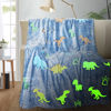 Picture of Dinosaur Blanket for Boys, Glow in The Dark Blanket for Kids, Toddler Blanket, Dinosaur Gifts for Boys, Soft Fleece Blanket Throw, Birthday Gifts 40"x60"