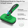 Picture of Swihauk Self Cleaning Slicker Brush for Dogs & Cats - Skin Friendly Deshedding Brush for Long and Short Haired Pets, Grooming Brush, Green