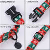 Picture of DOGWONG Christmas Cotton Dog Collar, Red Green Stripe Christmas Dog Collar Durable Soft Fabric Pet Dog Collar Cute Red Puppy Necklace for Small Medium Large Dog