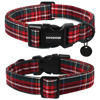 Picture of DOGWONG Christmas Cotton Dog Collar, Heavy-Duty Red Plaid Dog Collar Durable Soft Fabric Pet Dog Collar Cute Christmas Checked Puppy Necklace for Small Medium Large Dog