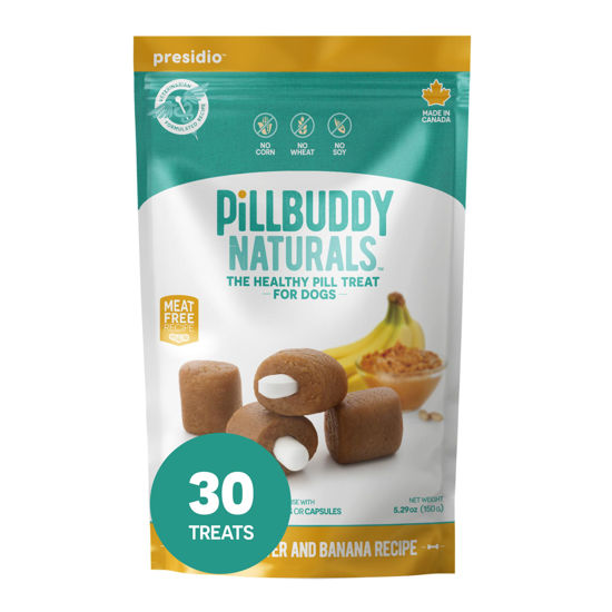 Picture of Presidio Pill Buddy Naturals - PB & Banana Recipe Pill Hiding Treats for Dogs - Make A Perfect Pill Concealing Pocket Or Pouch for Any Size Medication - 30 Servings