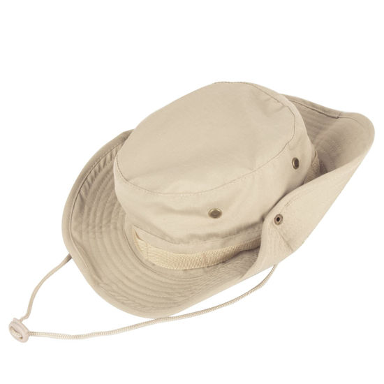 Picture of Sun Hats for Men Women Bucket Hat UPF 50+ Boonie Hat Foldable UV Protection Hiking Beach Fishing Summer Safari(Upgraded-1pack-Beige)