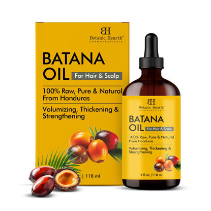 Picture of Botanic Hearth Raw Batana Oil for Hair Growth| 100% Pure & Unrefined Oil from Honduras | For Thicker, Stronger Hair - 4 FL OZ