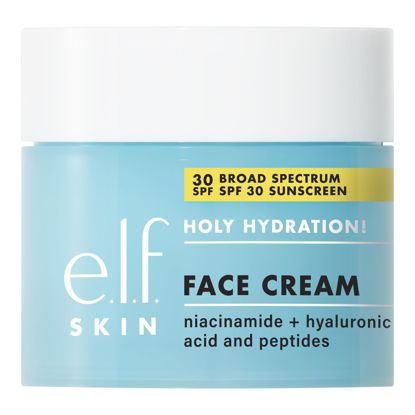 Picture of e.l.f. Holy Hydration! Face Cream, Broad Spectrum SPF 30 Sunscreen, Moisturizes & Softens Skin, Quick-Absorbing & Ultra-Hydrating, 1.8 Oz