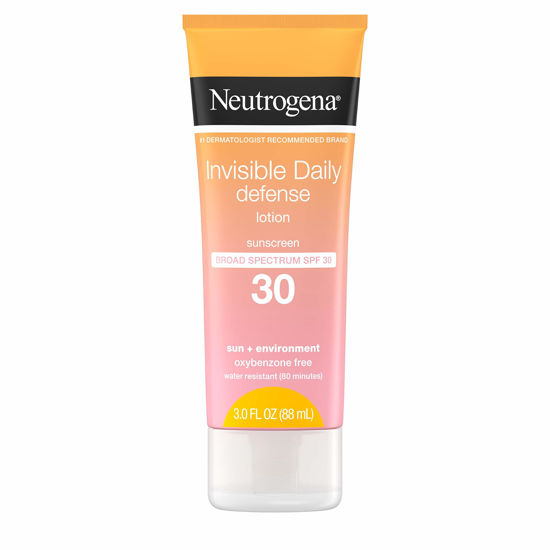 Picture of Neutrogena Invisible Daily Defense Sunscreen Lotion, Broad Spectrum SPF 30, Oxybenzone-Free & Water-Resistant, Sun & Environmental Aggressor Protection, Antioxidant Complex, 3.0 fl. oz