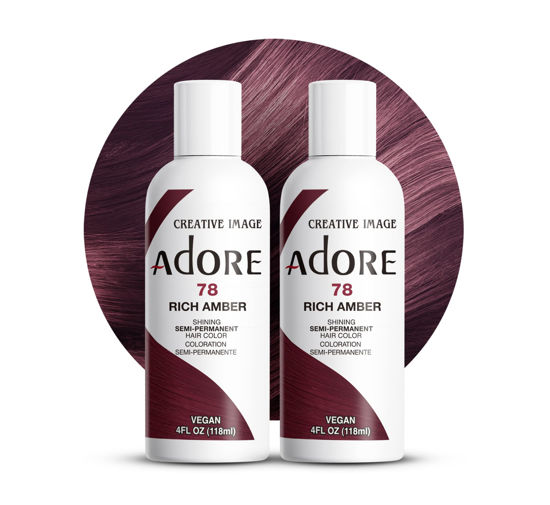 Picture of Adore Semi Permanent Hair Color - Vegan and Cruelty-Free Brown Hair Dye - 4 Fl Oz - 078 Rich Amber (Pack of 2)