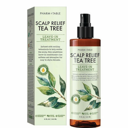 Picture of PHARM TO TABLE Scalp Relief Tea Tree Leave-In Conditioner, Relieve Itchy, Dry Scalp, Detangles Hair, 240ml/8 fl oz