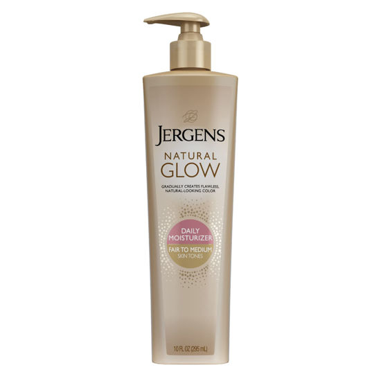 Picture of Jergens Natural Glow 3-Day Self Tanner for Fair to Medium Skin Tone, Sunless Tanning Daily Moisturizer, for Streak-free and Natural-Looking Color, 10 Ounce