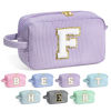 Picture of YOOLIFE Gifts for Friends - Personalized Best Friend Birthday Gifts for Women Her Friend Friendship, Sister Gifts from Sister, Personalized Monogram Initial Purple Makeup Bag Cosmetic Toiletry Bag F