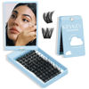 Picture of KevKev Lash Clusters 72 Pcs Cluster Lashes Special Spin Mirror Case DIY Lash Extension Soft & Comfortable Eyelash Clusters Thin Band Eyelashes with Mirror Easy to Apply (Cyclone,C-10-16mix)