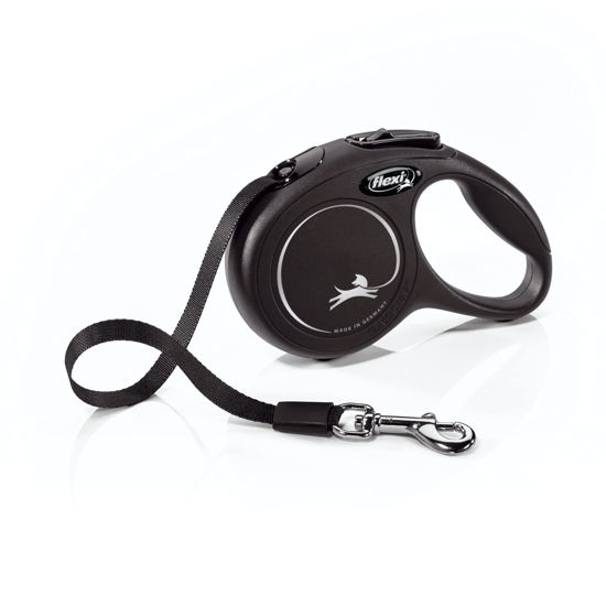 Picture of FLEXI New Classic Retractable Dog Leash (Tape), 10 ft, Extra Small, Black