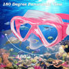 Picture of ACQCES Kids Swim Goggles Snorkel Diving Mask for Boys Girls Ages 5-15, Two-Color Anti-Fog Swimming Goggles with Nose Cover (Light Pink)