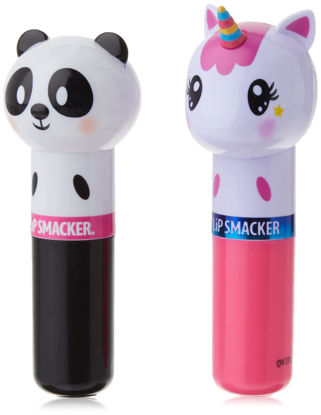 Picture of Lip Smacker Lippy Pals Unicorn & Panda, Flavored Moisturizing & Smoothing Soft Shine Lip Balm, Hydrating & Protecting Fun Tasty Flavors, Cruelty-Free & Vegan - Unicorn Magic & Cuddly Cream Puff