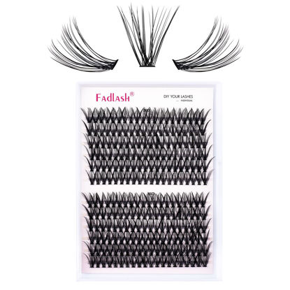 Picture of Cluster Lashes 30D+40D Individual Lashes 240pcs DIY Eyelash Extension D Curl 0.07 Natural Individual Lash Extensions False Eyelashes Wispy (30D+40D-0.07D, 12mm)