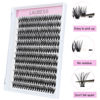 Picture of Individual Lashes 240pcs DIY Eyelash Extension 40D D Curl Cluster Lashes Natural Look Long Individual Lash Extensions Volume Lash Cluster Eyelashes (40D-0.07D-16mm)