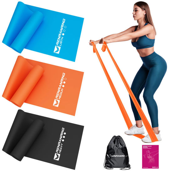 Picture of RENRANRING Resistance Bands for Working Out, Exercise Bands for Physical Therapy, Stretch, Recovery, Pilates, Rehab, Strength Training and Yoga Starter Set