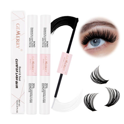 Picture of GEMERRY Lash Bond and Seal 2Pcs Bond and Seal Lash Glue for Lash Clusters Long Retention 48-72 Hours Waterproof Lash Cluster Glue for Eyelash Clusters DIY Lash Extension Glue at Home