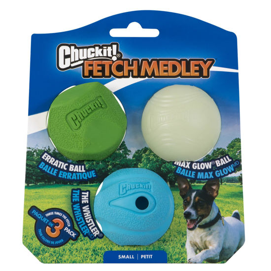 Picture of Chuckit Fetch Medley Dog Ball Dog Toys, Small (2 Inch) Pack of 3, for Small Breeds