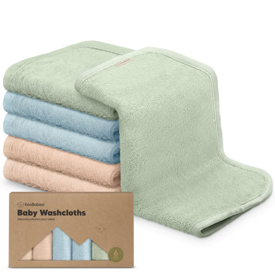 Picture of 6-Pack Baby Washcloths - Soft Viscose Derived from Bamboo Washcloth, Baby Wash Cloths, Baby Wash Cloth for Newborn, Kids, Bath Baby Towels, Face Towel, Face Cloths for Washing Face(Mellow)