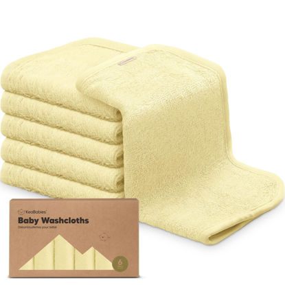 Picture of 6-Pack Baby Washcloths - Soft Viscose Derived from Bamboo Washcloth, Baby Wash Cloths, Baby Wash Cloth for Newborn, Kids, Bath Baby Towels, Face Towel, Face Cloths for Washing Face(Sunshine)