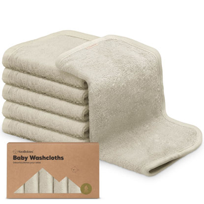 Picture of 6-Pack Baby Washcloths - Soft Viscose Derived from Bamboo Washcloth, Baby Wash Cloths, Baby Wash Cloth for Newborn, Kids, Bath Baby Towels, Face Towel, Face Cloths for Washing Face(Stone)