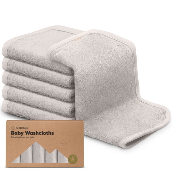 Picture of 6-Pack Baby Washcloths - Soft Viscose Derived from Bamboo Washcloth, Baby Wash Cloths, Baby Wash Cloth for Newborn, Kids, Bath Baby Towels, Face Towel, Face Cloths for Washing Face(Heather)