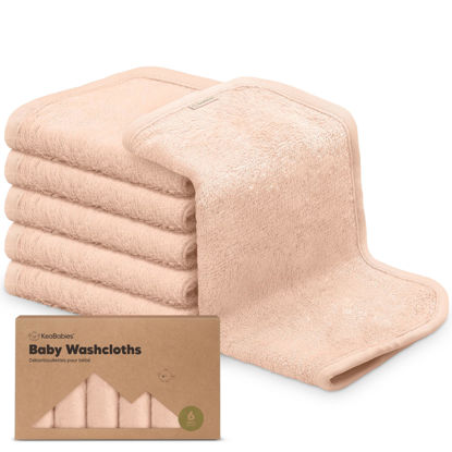 Picture of 6-Pack Baby Washcloths - Soft Viscose Derived from Bamboo Washcloth, Baby Wash Cloths, Baby Wash Cloth for Newborn, Kids, Bath Baby Towels, Face Towel, Face Cloths for Washing Face(Peachy)