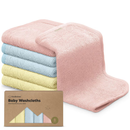 Picture of 6-Pack Baby Washcloths - Soft Viscose Derived from Bamboo Washcloth, Baby Wash Cloths, Baby Wash Cloth for Newborn, Kids, Bath Baby Towels, Face Towel, Face Cloths for Washing Face(Candy Pop)