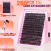 Picture of Geeneiya Full Lash Extension Kit 10-18MM Volume Eyelash Extension Kit D Curl Cluster Lashes Individual Eyelashes Kit with Waterproof Lash Bond and Seal, Lash Tweezers (10-18MM, 280Pcs, 70P)