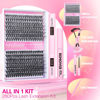 Picture of Lash Extension Kit DIY Eyelash Extension Kit D Curl Individual Lashes Kit 9-16MM Lash Clusters with Bond and Seal, Lash Remover and Eyelash Tweezers Cluster Lashes Extension by TNFVLONEINS (30D+40D)