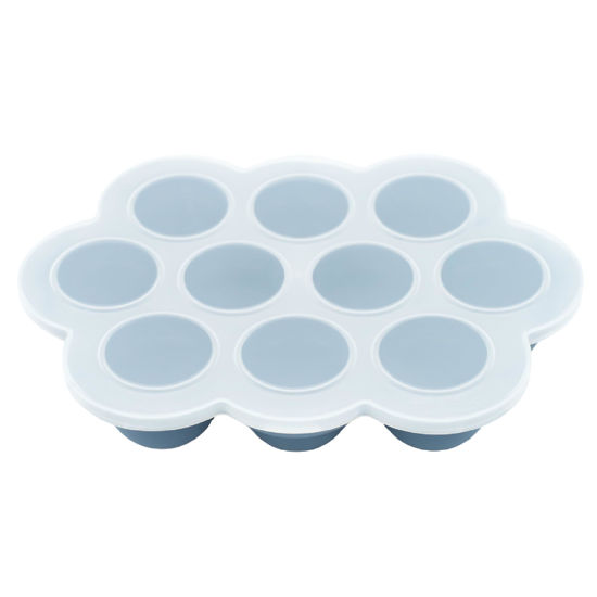 Picture of WeeSprout Silicone Baby Food Freezer Tray with Clip-on Lid - Perfect Storage Container for Homemade Baby Food, Vegetable & Fruit Purees, and Breast Milk (Navy, Ten 1.5 Ounce Sections)