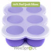 Picture of WeeSprout Silicone Freezer Tray with Clip on Lid Perfect Food Storage Container for Homemade Baby Food, Vegetable, Fruit Purees, and Breast Milk (Bright Purple, Six 3 Ounce Sections)