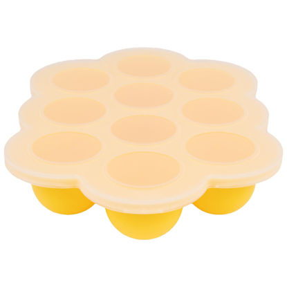 Picture of WeeSprout Silicone Freezer Tray with Clip on Lid Perfect Food Storage Container for Homemade Baby Food, Vegetable, Fruit Purees, and Breast Milk (Bright Yellow, Ten 1.5 Ounce Sections)