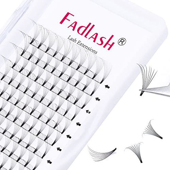 Picture of Premade Lash Fans 8D Volume Eyelash Extensions D Curl 13mm Short Stem Premade Volume Lashes 0.10mm Thickness (8D-0.10-D, 13mm)