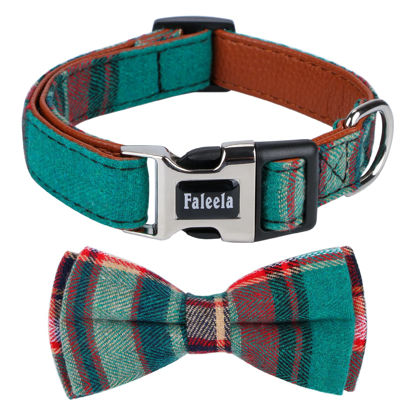 Picture of Faleela Cute Soft Girl Dog Collar with Bow, Bowtie Dog Collar for Boy,Detachable Adjustable Collar for Small Medium Large Pet