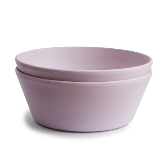 Picture of mushie Round Dinnerware Bowls for Kids | Made in Denmark, Set of 2 (Soft Lilac)